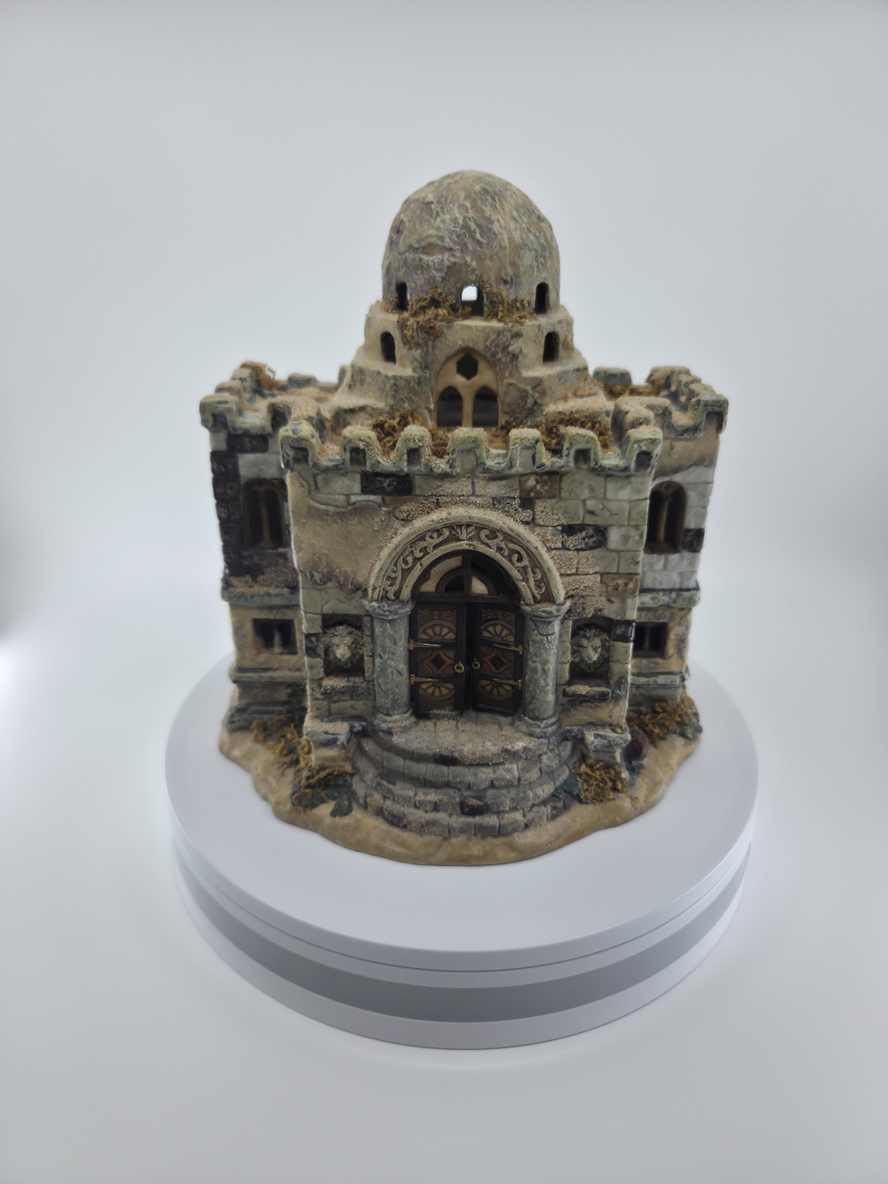 Handcrafted Beige Stone Dome Home Art Sculpture Fontanini